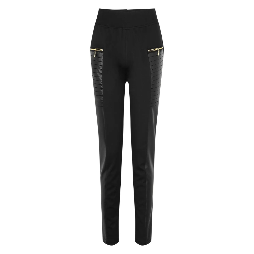 Legging Femme Couture en Similicuir Premium