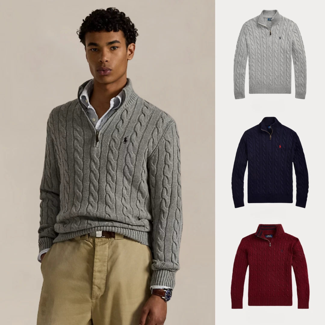 ACHETEZ 1, RECEVEZ 3 – ENSEMBLE HIVER CÂBLE TRICOT COTON ZIP